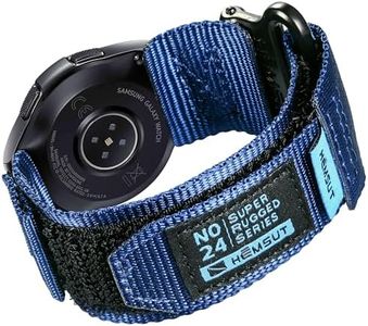 Hemsut Compatible with Samsung Galaxy 44mm 40mm Watch 4/ 46mm 42mm watch 4 Classic/ 45mm Watch 3 Band, Rugged Nylon Sports Strap With Velcro Woven Loop Design, Tough Replacement Band For Men Women