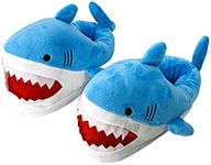 Generic Creative Shark Furry Slippers Comfy Couple Shoes Cartoon Thick-Soled Animal Sole Women Cute Novelty Slip-on Soft for Winter Christmas House Ladies Men - blue