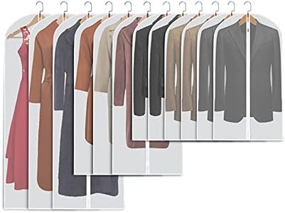 SNHTLS Hanging Garment Bags Lightweight Clear Full Zipper Suit Bags (Set of 12) PEVA Moth-Proof Breathable Dust Cover for Closet Clothes Storage -24"x40"/48"/55"