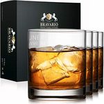 Bravario Unbreakable Tritan Plastic Whiskey Glasses | Shatterproof Double Rocks | Dishwasher-Safe | BPA-Free | Perfect for Cocktail Bourbon | 12.5 oz, Set of 4