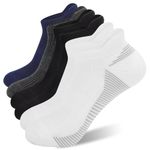 Men's Breathable Cotton Athletic Ankle Socks Moisture Wicking Low Cut Running Cushioned Tab Sports Short Thick Socks 6 Pairs