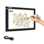 A4 Light Box Drawing 3 Brightness Adjustable Art Supplies, for Artists, Animation Drawing, Sketching, Animation, Portable Light pad for Tracing (A4 New)