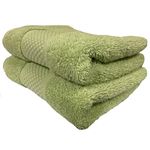 Sue Rossi Guest Towels 30 x 50cm Set Of 2, Organic Turkish Combed Cotton, 600gsm Thick, Soft & Absorbent Bathroom Or Kitchen Small Hand Towel, Face Cloth (Sage Green, 2)