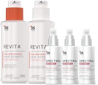 DS Labs Revita Shampoo & Conditioner Kit 925 mL with Spectral Women’s Topical Serum 3-Pack – Complete Daily Hair Care System