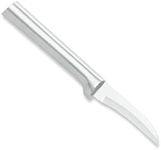 Rada Cutlery Curved Paring Knife Stainless Steel Blade With Aluminum Made in USA, 6-1/8 Inch, Silver handle