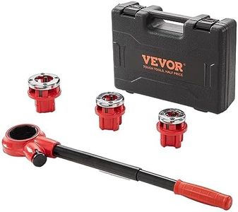 VEVOR Ratchet Pipe Threader Kit, 1/2" NPT, 3/4" NPT, 1" NPT Manual Ratcheting Pipe Threader, Portable Pipe Threading Tool Set with 3PCS NPT Dies, Storage Case for Galvanized Aluminum Iron Copper Pipes