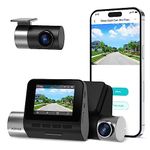 70mai Dash Cam A500S, Front and Rear, 2.7K 1944P Ultra Full HD, Built in WiFi GPS Smart Dash Camera for Cars, ADAS, Sony IMX335, 2'' IPS LCD Screen, 140° Wide Angle FOV, WDR, Night Vision