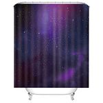 Banemi Contemporary Shower Curtain, Shower Curtain Extra Long Black Purple Night Sky with Stars Polyester 90X180cm for Bathroom, Home, Hotel