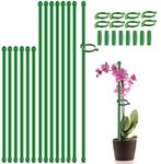 Plant Stakes 17inch &11inch,SupKing Adjustable Length Plant Support Stake 16Pcs Orchid Stick with Clips for Indoor Outdoor,Garden Pole for Potted Tomato Rose Amaryllis Vegetables Comes with 20 Ties