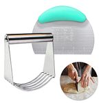 Pastry Cutter Dough Scraper Dough Cutter Scraper Tool Kitchen Pastry Blender,Stainless Steel Pastry Cutters Heavy Duty Dough Cutter for Kitchen Baking Tools,Comfortable and Dishwasher Safe (Blue)