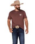 ARIAT Men's Graphic Tees Shirt, Burgundy Heather/Minimalist, S