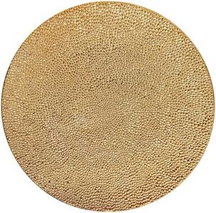 CN.JIAHE 13inch Round Plastic Charger Plates,Set of 8,Charger Plates for Dinner,Wedding,Party,Event Decoration. (Bubble Gold) …