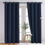 NICETOWN Blackout Curtains 2 Panels - Curtains 84 Inch Long,Room Darkening Grommet Curtains for Bedroom Living Room Windows (52 by 84 Inches,Navy Blue,Set of 2)