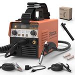 SONNLER 160A MIG Welder, 3 in1 Flux Core MIG/Stick/Lift TIG Welding Machine, 110/220V Gasless Portable IGBT Inverter Welder with Synergy, Equipment with Welding Gun and 2lb Welding Wire