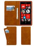 ACM Wallet Leather Flip Carry Case Compatible with Nokia Lumia 720 Mobile Flap Card Holder Front & Back Cover Classic Golden