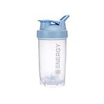 Protein Shaker Cup Sports Supplements Shakers with Mixer Ball Fitness Milkshake Portable Workout Water Cup 500 ml-Blue