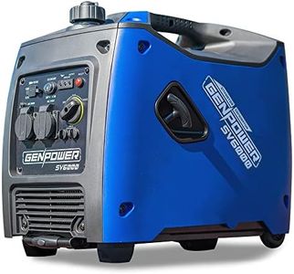 Genpower Rated Inverter Generator Portable 3500W Peak 3200W Rated Pure Sine Portable Camping, Petrol, Gasoline and Telescopic Handle & Wheels with 3-Yr Warranty, Blue SV6000