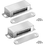 Onarway Magnetic Door Catch 20KG Pull Strong Magnet Cabinet Latches Magnetic Hardware Stainless Steel Chrome Door Closer for Bathroom Kitchen Sliding Door Window Cupboard (40lbs Strength 2 Pack)