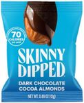 SkinnyDipped Dark Chocolate Cocoa Almonds, Healthy Snack, Plant Protein, Gluten Free, 0.46 oz Mini Bags, Pack of 24