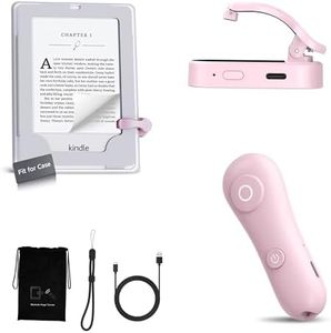Page Turner for Kindle with Case, 2025 New Remote Control Page Turner for Kindle Paperwhite Oasis, Clicker Accessories for Reading Novel/Comic, Compatible with iPhone, Kobo, iPad, Android Tablet-Pink