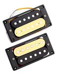 Metallor Zebra Humbucker Pickup Double Coil Ceramic Magnet Pickup Electric Guitar Parts Replacement Neck and Bridge Pickup Set of 2Pcs (Black and Cream)