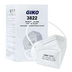 GIKO FFP2 Masks Pack of 50 CE Certified FFP2 Respirator Mask 5-Layer Protective Face Masks, White