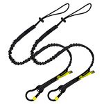 BearTOOLS New Black Safety Lanyard Tether With Captive Eye Screw Lock Carabiner Aluminium, Universal Adjustable Loop End, Stop the Drops Weight Limit 8KG / 17.6lb Fall Restraint, 2 Pack 0932S (2)