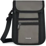 Hanke Passport Holder for Travel, Neck Wallet Travel Pouch for Women and Men, Lightweight Easy to Conceal (Dark Grey)