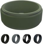 QALO Men's Silicone Ring, Pine Green (Size 8) - Polished Step Edge - Mens Wedding Bands - Breathable & Durable Silicone Rings for Men - Thick Rubber Engagement Rings for Him - 9mm x 2mm