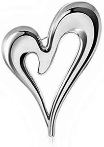 EUDAIMIA Brooch Pins Heart Silver Cute Lapel Hijab Brooches for Women Fashion Jewelry Gift