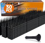 Bird Spikes 30 Packs Outdoor Cat and Bird Deterrent Spikes, Defender Spikes - Keep Pigeon, Cat & More Birds Away from Fences and Roof, Anti Theft Climb Strips (2023 Upgraded | 42.3 feet)