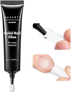 Makartt Hema-Free Semi Solid Nail Glue, New Super Strong Nail Glue for Press On Nails, No UV/Led Lamp Needed, Air-Dry 20s, Fake Tips Adhesion, Upgraded Nail Glues DIY Home Salon Manicure 10ml