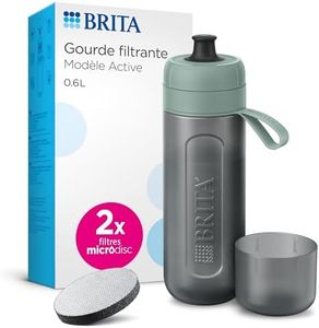 BRITA Gourde filtrante Active Vert Clair (0,6 L) réduit Le Chlore, Les Particules Fines ≥ 15 µm, Certains pesticides, herbicides et Hormones, Préserve Les minéraux tels Que Le Calcium et Le magnésium