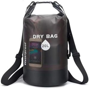 ZHJLIXU Waterproof Dry Bag, 20L Waterproof Backpack Roll Top Dry Compression Dry Sack with Detachable Shoulder Strap for Kayaking, Beach, Rafting, Boating, Hiking, Camping and Fishing