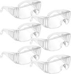 6 Pairs Clear Safety Glasses Over Eyeglasses Goggles Clear Glasses Anti- Fog/Scratch Eye Protection Polycarbonate Protective Eyewear Safety Goggles For Shooting, Lab, Outdoor, Workplaces