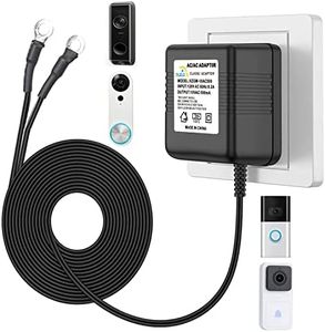 Black Video doorbell Special Power Transformer,18V500MA doorbell Power Adapter, Compatible with Ring, Nest, Eufy, Wyze, Arlo Wireless Video doorbell (with 196in Cable)