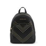 Michael Kors Abbey Backpack Bag Chevron Studded Pebbled Leather (Medium, Black)