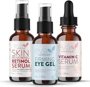 Eva Naturals Facelift in a Bottle - 3-in-1 Anti-Aging Set with Retinol Serum, Vitamin C Serum and Eye Gel - Formulated to Reduce Wrinkles, Fade Dark Spots and Treat Under-Eye Bags - Premium Quality