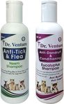 Dr Venture Anti-tick and Flea Neem Shampoo 200 ml + Anti Dandruff & Conditioning Eucalyptus 200 ml Dog Shampoo Cat Shampoo