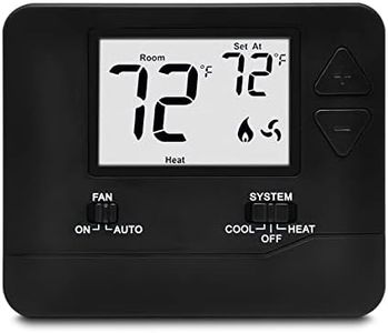 ELECTECK Non-Programmable Digital Thermostat for Home, up to 1 Heat/1 Cool with Large LCD Display, Compatible with Single Stage Electrical and Gas/Oil System, Black