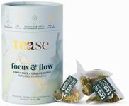 Tease Tea Yerba Mate Tea - Focus & Flow Caffeinated Tea, Brain Energy and Focus Tea Made with Yerba Mate, Ginseng, Gingko, and Spearmint Leaves for an Energizing Citrus Blend