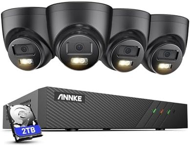 ANNKE 3K PoE CCTV Camera System Outdoor, 4x Wired Security IP with Spotlights (Black) Human/Vehicle Detection Color Night Vision 8CH NVR 2TB Hard Drive for 24/7 Audio Recording