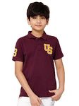 Alan Jones Clothing Solid Regular Fit Boy's Polo T-Shirt (13-14 Years_Wine)