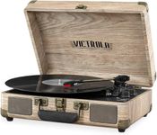 Victrola Vintage 3-Speed Bluetooth Portable Suitcase Record Player with Built-in Speakers | Upgraded Turntable Audio Sound| Includes Extra Stylus | Oatmeal (VSC-550BT-FOT)