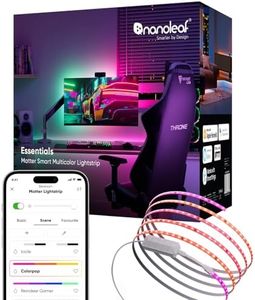 Nanoleaf Essentials Matter Bluetooth & WiFi Smart Multicolor LED Lightstrip 200" (5m) - RGB & Whites, Controller, App & Voice Control, Works with Apple Home, Google Home (16.4ft (50 Zones))