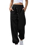 dockstreet Loose Baggy fit Joggers/Loose Yoga Pants/Casual Extra Baggy fit Lower Cotton for GirlsKIDJGR2412-BagyFITJogrBLACK(13-16)