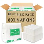 Table Kind | 2 ply | 33cm, 800 Bulk Pack Soft White Napkins, Quality Serviettes for Parties, Catering & Everyday Use, Eco-Friendly Disposable Home Compostable FSC, Sustainable & Recyclable, Made in EU