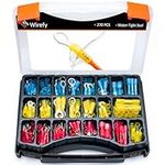 Wirefy Heat Shrink Wire Connectors Kit - Marine Grade Electrical Connectors - Automotive Butt Connectors - Insulated Ring, Spade, Fork, Hook Crimp Terminals - 22-10 Gauge - 270 PCS