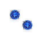 Blue Fire Swarovski® Crystal Round Earrings Never Rust 925 Sterling Silver Natural and Hypoallergenic Studs For Women & Girls w/Free Breathtaking Gift Box for a Special Moment of Love By BLING BIJOUX