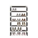 AcornFort® S-111 Black 6 Tiers Shoe Storage Rack Organiser Shelf Hold Stand for 18 Pairs Shoes, Extra Sturdy Design Using 16mm Thickened Tubes